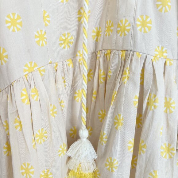 Chelsea & Violet beige with yellow flower patterned dress with tassel ties - Picture 3 of 5